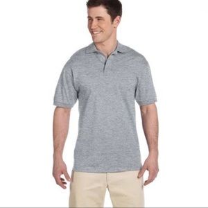 Jerzees Heavyweight Cotton Polo Shirt - J100 - Size S - Athletic Heather
